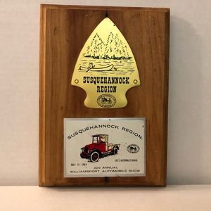Williamsport Auto Show Plaque